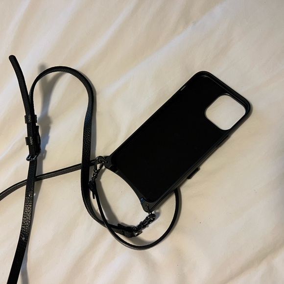 Bandolier Black Leather Phone Case with Strap - Picture 2 of 4